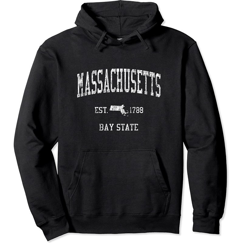Hoodie Vintage Design Sportif du Massachusetts pour Unisexe — Sweats à capuche pour hommes
