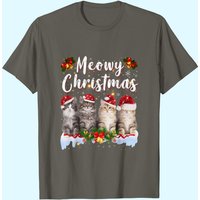 T-shirt de Noël assorti pour hommes Cat Meowy Family