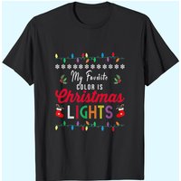 Mon Couleur Préférée Est Les Lumières de Noël T-Shirt pour Hommes — T-shirts pour hommes