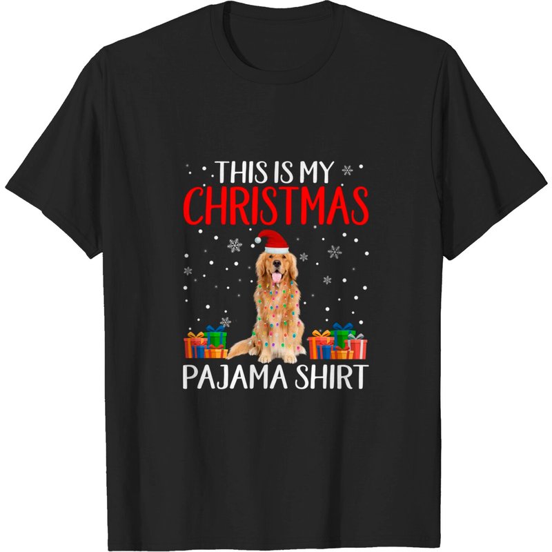 T-shirt de Noël avec mon chien Golden Retriever — T-shirts pour hommes