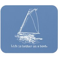 Life Is Better On A Boat Sailboat Sketch Mouse Pad