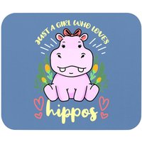 Juste Une Fille Qui Aime Les Hippopotames Tapis de Souris