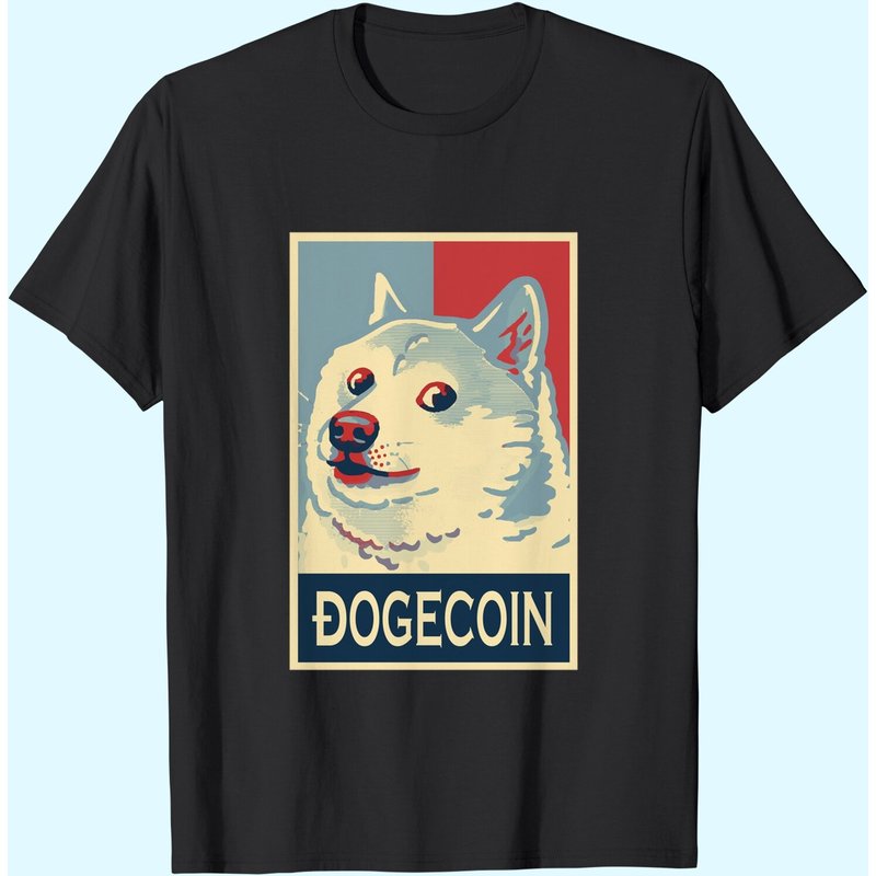 T-shirt Dogecoin Coin pour hommes en noir — T-shirts pour hommes