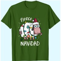 T-shirt de Noël Fleece Feliz Navidad avec mouton pour hommes — T-shirts pour hommes