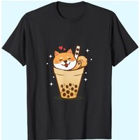 T-shirt Shiba Inu pour hommes en noir — T-shirts pour hommes