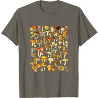 T-shirt Vintage Types of Mushroom pour hommes en noir