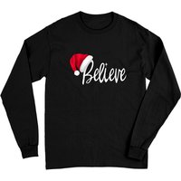 T-shirt à manches longues Noël Croyez au Père Noël pour unisexe — T-shirts pour hommes