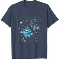 T-Shirt d'Hiver Snowflakes pour Hommes en Noir — T-shirts pour hommes