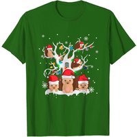 Hedgehogs Santa Hat Christmas Tree T-Shirt for Men — Mens T Shirts