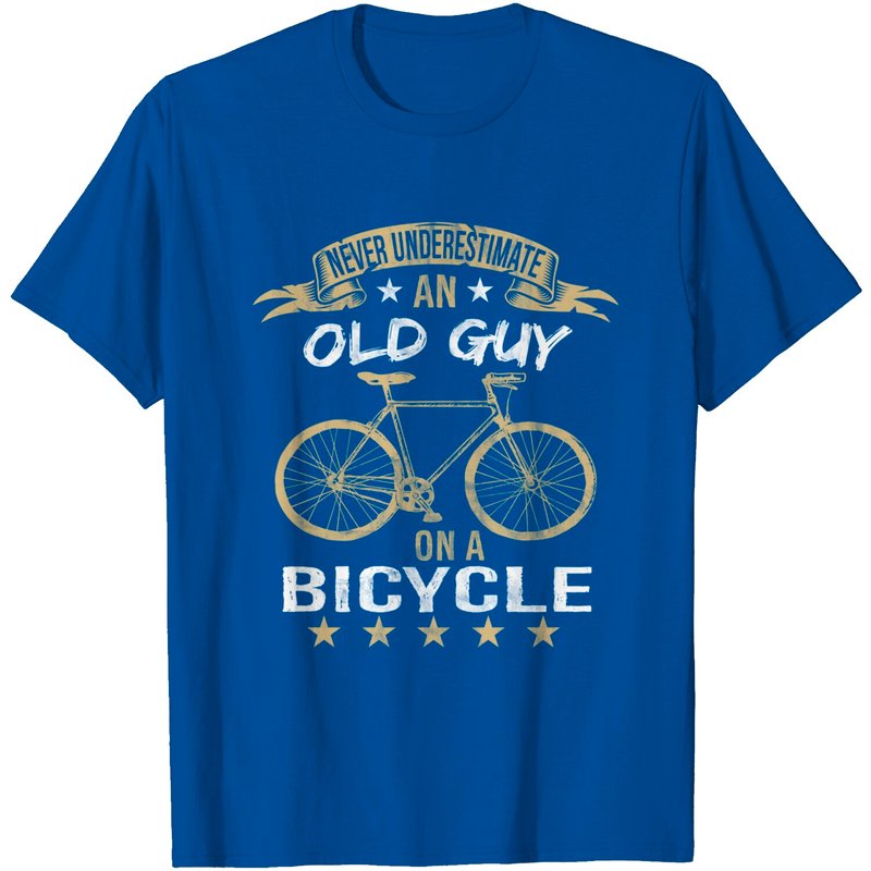 T-shirt pour hommes Never Underestimate An Old Man On A Bicycle — T-shirts pour hommes