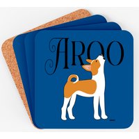 Howling Basenji Puppy Aroo Dog Coaster