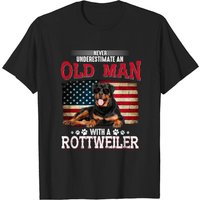 Old Man With Rottweiler Costume T-Shirt for Men