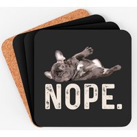 Nope Lazy French Bulldog Coaster — Coasters & Placemats