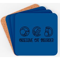 Sous-verre Ocd Obsessive Cat Disorder Funny Love Cats — Sous-verres et napperons