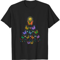 T-shirt pour hommes avec décoration d'arbres de Noël en lumières papillon — T-shirts pour hommes