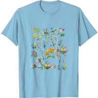 Vintage Botanical Art Flower T-Shirt for Men