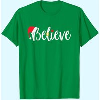 T-shirt Believe Noël pour hommes en noir — T-shirts pour hommes