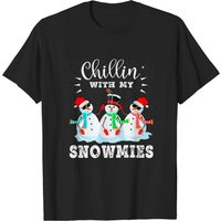 Chillin With My Snowmies Christmas T-Shirt for Men