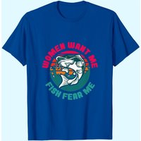 Women Wants Me Fish Fear Me Classic T-Shirts for Men