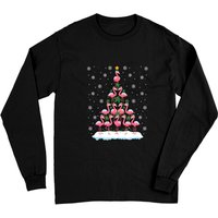 T-shirt à manches longues Flamingo Xmas Lighting Christmas Tree — T-shirts pour hommes