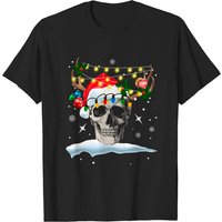 T-shirt pour hommes avec crâne de renne et chapeau de Noël — T-shirts pour hommes