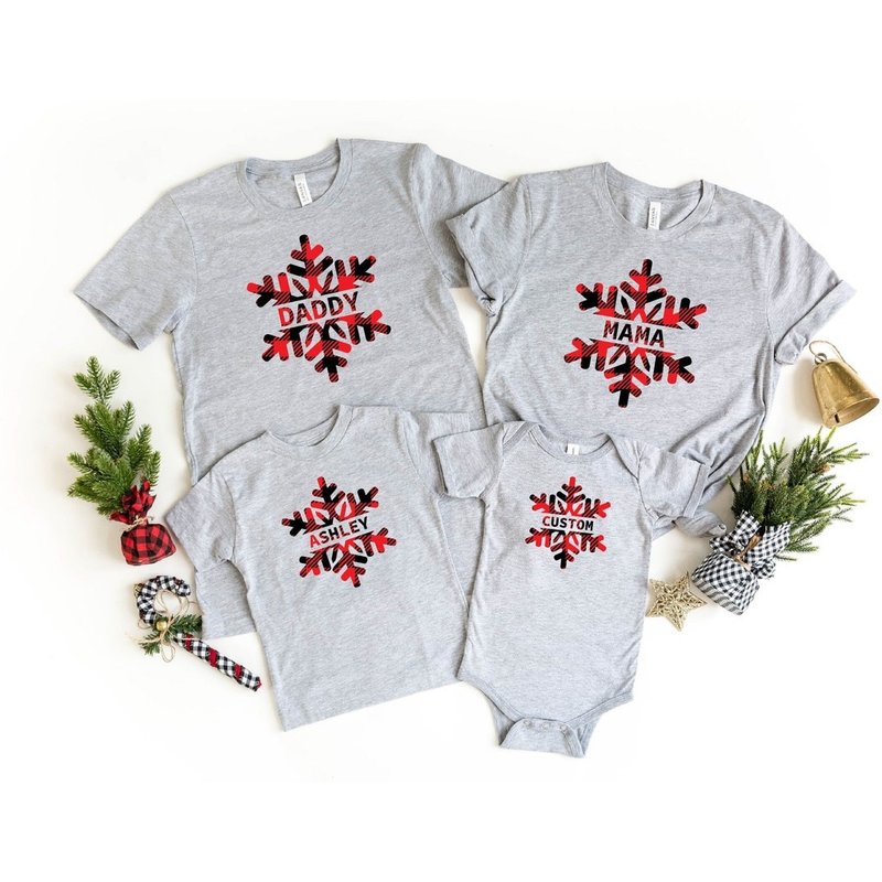 Custom Christmas Family Snow Personalized T-Shirt for Men — Mens T Shirts
