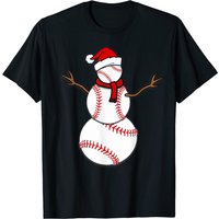 Christmas Baseball Balls Santa Snowman T-Shirt — Mens T Shirts