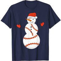 Baseball Snowmen Christmas T-Shirt for Men — Mens T Shirts