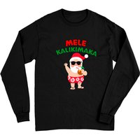 T-shirt à manches longues Santa hawaïen Mele Kalikimaka pour Noël — T-shirts pour hommes