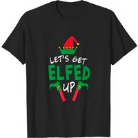 T-shirt pour hommes Let's Get Elfed Up avec chaussures et chapeau de Noël — T-shirts pour hommes