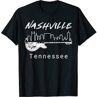 T-Shirt Nashville Guitar pour hommes en noir