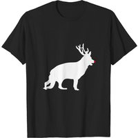 T-shirt pour hommes avec rennes de Noël et chien berger allemand