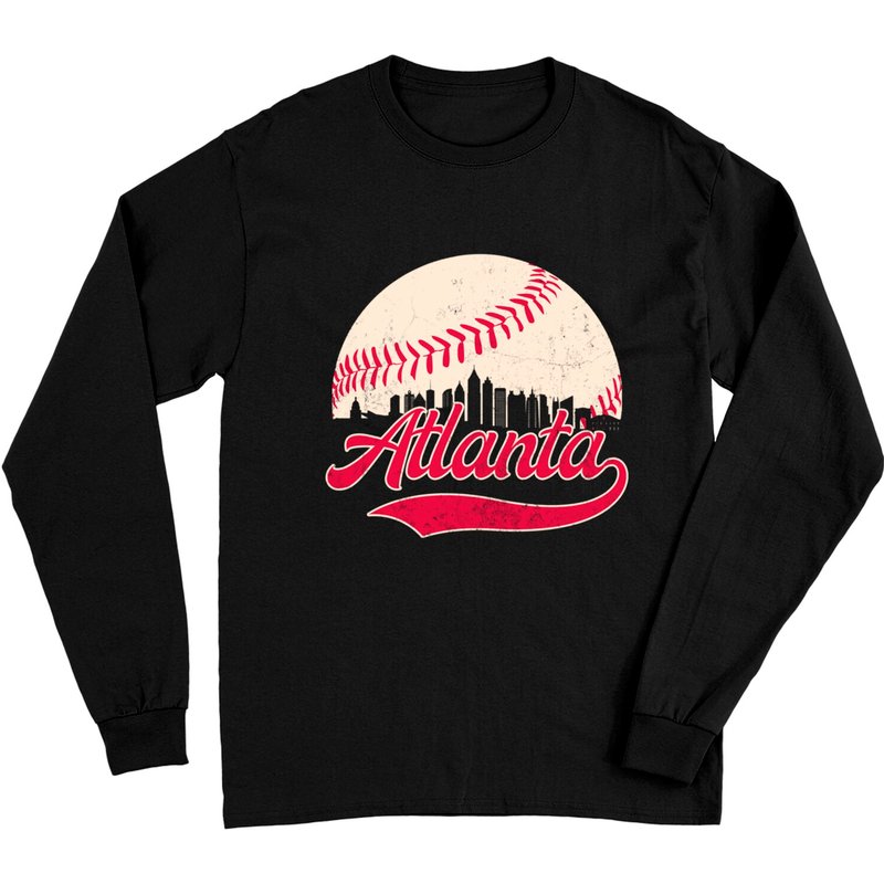 T-shirt à manches longues Skyline d'Atlanta en dégradé — T-shirts pour hommes