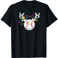 T-shirt de baseball avec lumières de Noël pour hommes