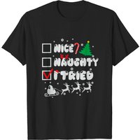 T-shirt de Noël Amusant Nice Naughty I Tried pour Hommes