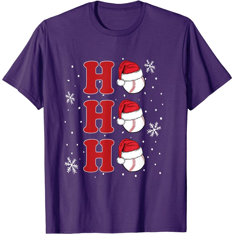 T-shirt de Noël Baseball Ho-Ho-Ho pour hommes
