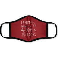 Funny Dog Easily Distracted Books Face Mask — Cloth Face Masks