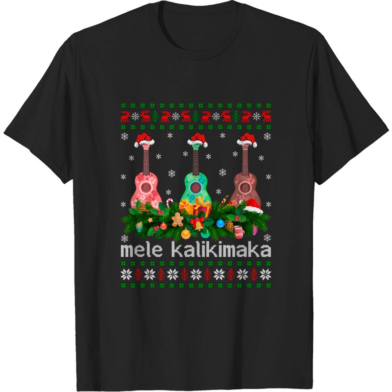 T-shirt Mele Kalikimaka Ukulele Guitar pour hommes