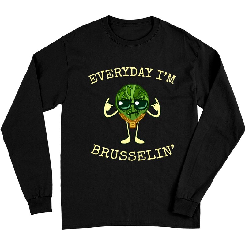 Everyday I'm B.r.u.s.s.e.l.i.n T-shirt à manches longues Vegan B.r.u.s.s.e.l Sprouts — T-shirts pour hommes