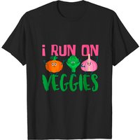 I Run On Veggies Men's T-Shirt in Black