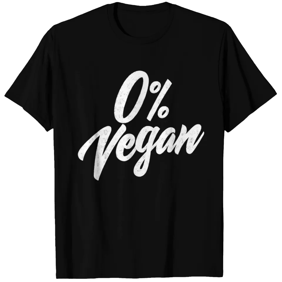 T-shirt 0 Pourcent Végétalien Tout Viande Régime Carnivore - Noir — T-shirts pour hommes
