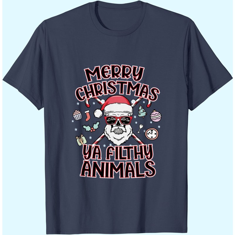 Merry Christmas Ya Filthy Animals Men's T-Shirt — Mens T Shirts