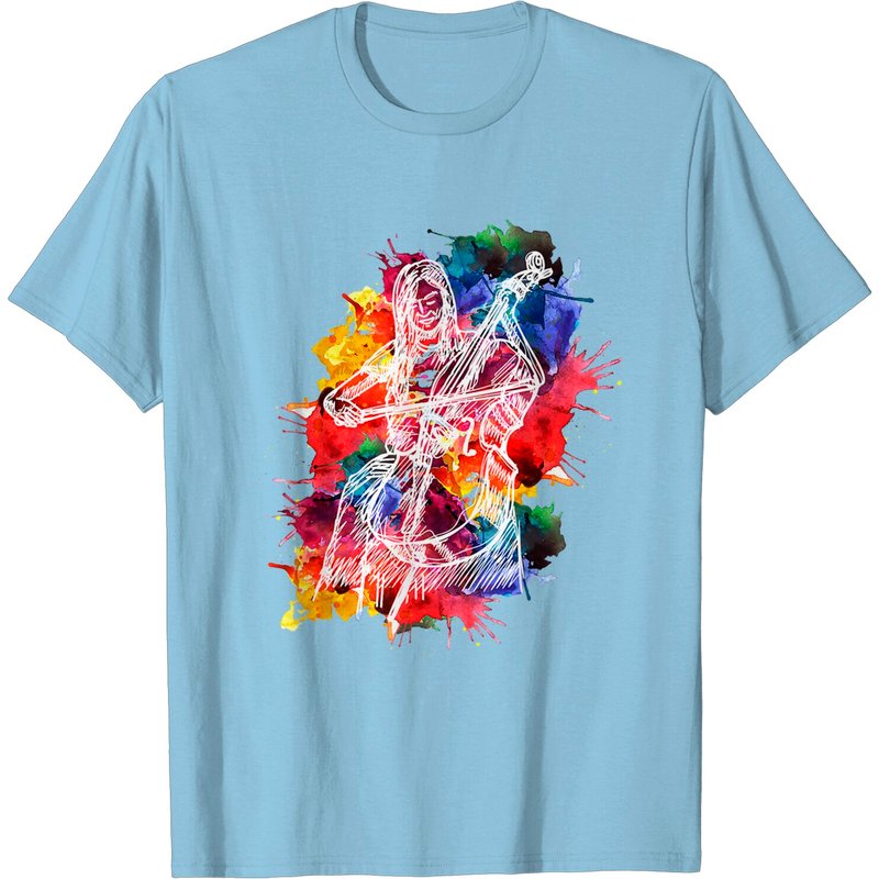 Cello Cellist Player Instrument Art T-Shirt for Men — Mens T Shirts