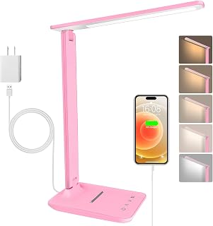 Lampe de bureau LED shinelife pour bureau et maison - Noir et rose — Lampe de bureau menée