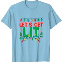 T-shirt de Noël pour hommes Let's Get Lit Drinking