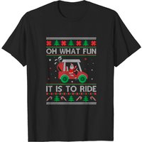 Oh What Fun It Is to Ride Golf Car Christmas T-Shirt for Men — Mens T Shirts
