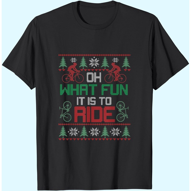T-shirt de Noël Oh What Fun It Is To Ride Bicycle pour hommes