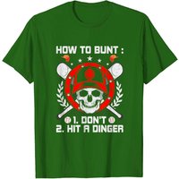 T-shirt de baseball How To Bunt Don't Hit A Dinger pour hommes