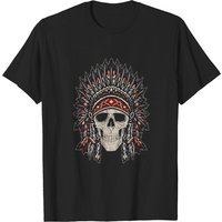 T-shirt Headdress Skull Fierté Amérindienne pour Hommes — T-shirts pour hommes