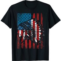 T-shirt Américain Drapeau Plume Autochtone pour Hommes